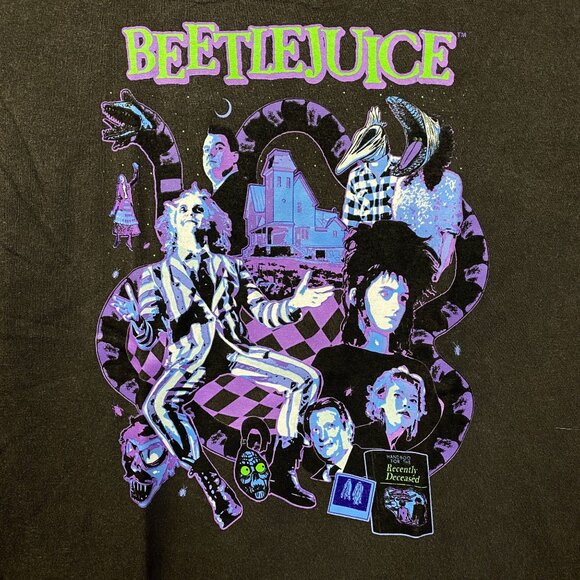 Beetlejuice Collage Illustration Graphic Design T-Shirt S/M - Picture 2 of 4